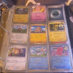 Pokemon Trading Cards - Yellow, Pink, Blue, Red